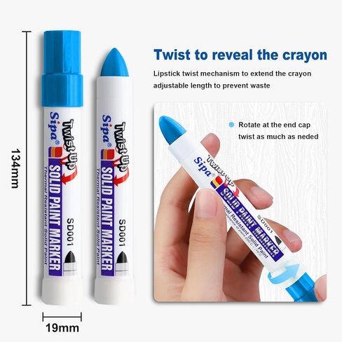 Sipa Permanent Solid Paint Markers, Twist Long-Lasting Paint Pens for Window, Wood,Metal and Glass Marker, 1 Pack (White) in Saudi Arabia