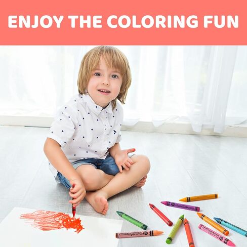 Jar Melo 16 Colors Crayons for Toddlers 1-3, Non Toxic Washable Crayons for Babies, Easy to Hold Large Crayons for Kids Ages 4-8, Safe for Babies and Kids，Back to school Art Supplies in Saudi Arabia
