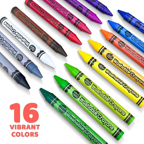 Jar Melo 16 Colors Crayons for Toddlers 1-3, Non Toxic Washable Crayons for Babies, Easy to Hold Large Crayons for Kids Ages 4-8, Safe for Babies and Kids，Back to school Art Supplies in Saudi Arabia