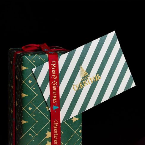 بطاقات عيد الميلاد من AZAZA محاصر مع مغلفات 20 حزمة، بطاقات عيد الميلاد الفارغة المخصصة رقائق الذهب 2024 بطاقات عيد الميلاد، بطاقات معايدة عيد ميلاد سعيد للأحباء - مخطط باللون الأخضر in Kuwait