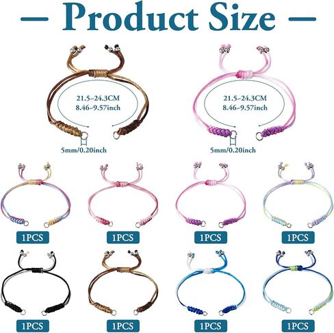 Pandahall Nylon Braided Cord Bracelets Adjustable Friendship Bracelets for Jewelry Making in Saudi Arabia