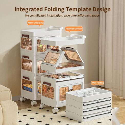 3-Tier Rolling Utility Cart with Drawer,Plastic Storage Bins with Lids,Multifunctional Storage Organizer with Plastic Shelf & Wheels,Storage Cart for Kitchen,Bathroom,Living Room,Office (2Doors 1High) in Saudi Arabia
