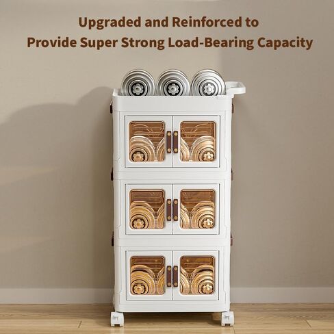 3-Tier Rolling Utility Cart with Drawer,Plastic Storage Bins with Lids,Multifunctional Storage Organizer with Plastic Shelf & Wheels,Storage Cart for Kitchen,Bathroom,Living Room,Office (2Doors 1High) in Saudi Arabia