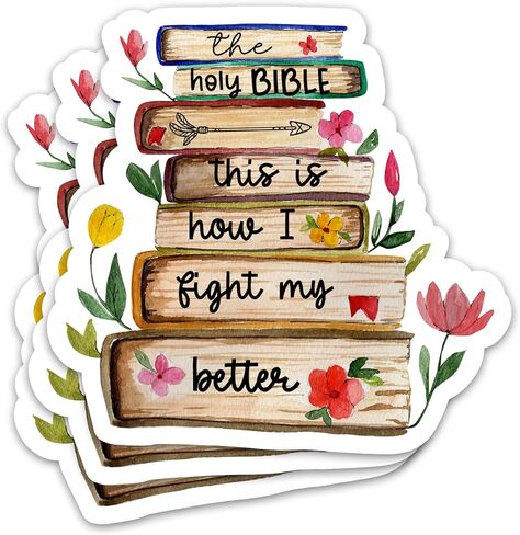 ZURRAM 3PCS The Holy Bible 3" Christian Faith Sticker, Vinyl Waterproof God Jesus Scripture Decal, This is How I Fight My Battles Religious Sticker for Laptop Water Bottle Bible Journal 3 Inches in Saudi Arabia