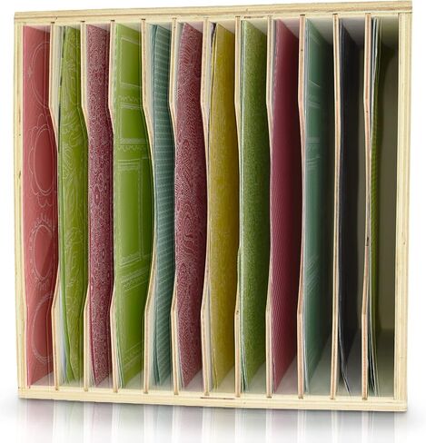 Tavenly Natural Wood Finish Paper Storage Organizer Cube - Improved Perfect for Sizes 12 x 12-12 Tray File Box Organizer - Classroom & Office Desk Accessories - 12 Slot Paper Organizer for Desk in Saudi Arabia
