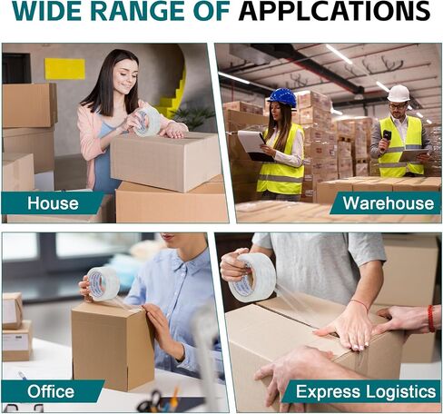 Clear Packing Tape, 12 Rolls Heavy Duty Packing Tape 1.88 Inches Wide 65 Yards Per Roll 780 Total Yards, Clear Tape is Ideal for Home Office and Transportation in Kuwait