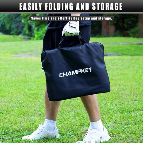 شبكة تقطيع الجولف مزدوجة الجوانب من CHAMPKEY مع بساط العشب المزدوج و12 كرة جولف إسفنجية - 5 شبكة جولف شبكية بدون عقد وحصيرة ضرب مطاطية شديدة التحمل مثالية للتدريب in Saudi Arabia