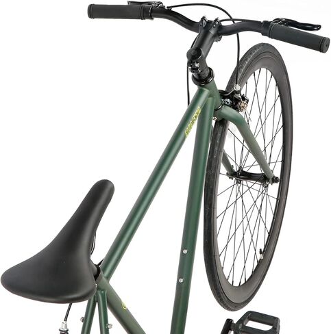 دراجة أفاستا الثابتة ذات السرعة الواحدة للنساء والرجال، دراجة فيكسي خفيفة الوزن للجنسين، مقود مسطح فليب فلوب محور دراجة طريق المدينة، 54 لونًا أسود in Kuwait