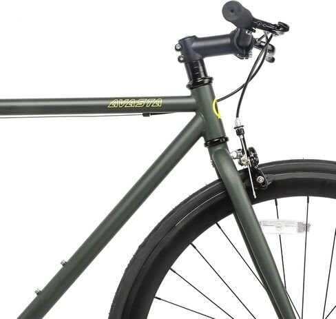 دراجة أفاستا الثابتة ذات السرعة الواحدة للنساء والرجال، دراجة فيكسي خفيفة الوزن للجنسين، مقود مسطح فليب فلوب محور دراجة طريق المدينة، 54 لونًا أسود in Kuwait