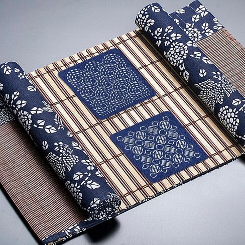 FREEBLOSS 4 مجموعة DIY Sashiko Coaster Kit أنماط التطريز القابلة للذوبان في الماء كشتبان مجموعة الخياطة مجموعة التطريز الكاملة تتضمن خيط ساشيكو والإبر ومجموعة صنع كوستر القماش لمحبي التطريز in Kuwait
