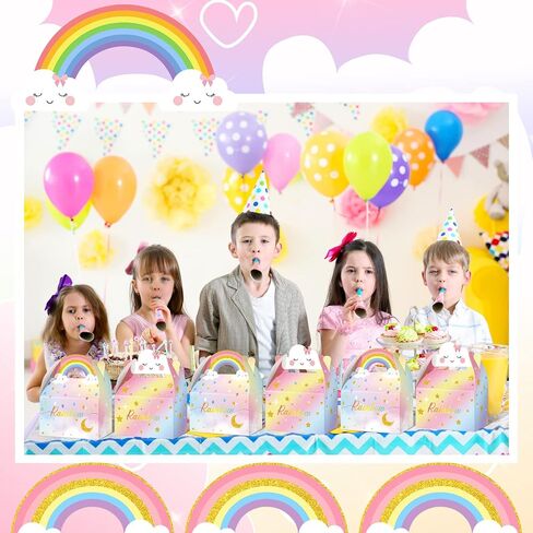 Leinuosen Unicorn Gift Boxes Party Supplies Cute Party Favor Boxes Rainbow Theme Treat Boxes Candy Goodies Gift Boxes for Girls Boys Kids Birthday Party Decorations Supplies (Unicorn, 24 Pieces) in Saudi Arabia