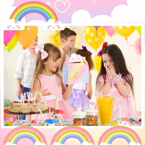 Leinuosen Unicorn Gift Boxes Party Supplies Cute Party Favor Boxes Rainbow Theme Treat Boxes Candy Goodies Gift Boxes for Girls Boys Kids Birthday Party Decorations Supplies (Unicorn, 24 Pieces) in Saudi Arabia