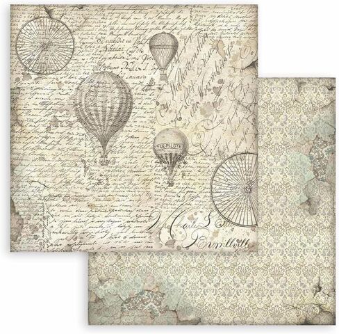 Stamperia Scrapbooking Pad 10 Sheets 30.5 x 30.5 (12x12) Maxi Background Selection Voyages Fantastiques, 12 x 12 inch, Multicoloured in Saudi Arabia