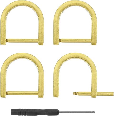 uxcell D-Rings Screw in Shackle, Zinc Alloy Horseshoe U Shape D Ring Buckle Purse DIY Leather Craft Keychain in Saudi Arabia