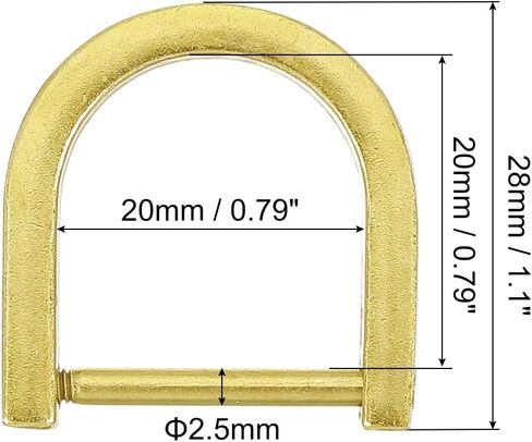 uxcell D-Rings Screw in Shackle, Zinc Alloy Horseshoe U Shape D Ring Buckle Purse DIY Leather Craft Keychain in Saudi Arabia