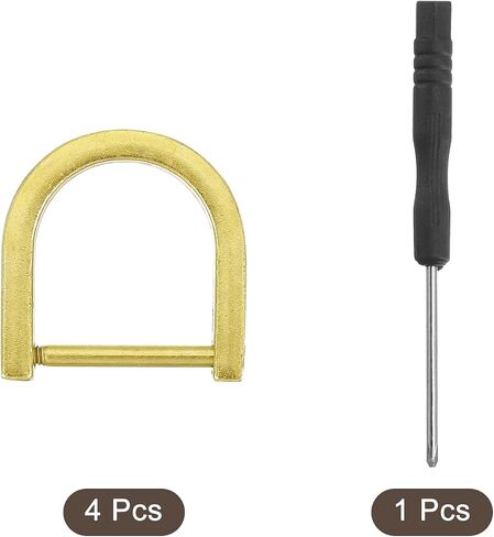 uxcell D-Rings Screw in Shackle, Zinc Alloy Horseshoe U Shape D Ring Buckle Purse DIY Leather Craft Keychain in Saudi Arabia