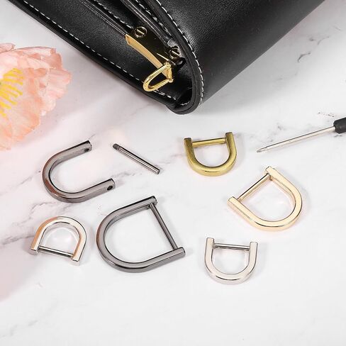 uxcell D-Rings Screw in Shackle, Zinc Alloy Horseshoe U Shape D Ring Buckle Purse DIY Leather Craft Keychain in Saudi Arabia
