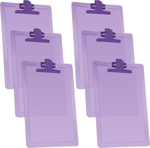 حجم حرف Acrimet Clipboard A4 (13 3/8 بوصة × 9 7/16 بوصة) مشبك معدني ممتاز مع مساطر جانبية (بلاستيك) (لون أرجواني) (6 عبوات) in Saudi Arabia