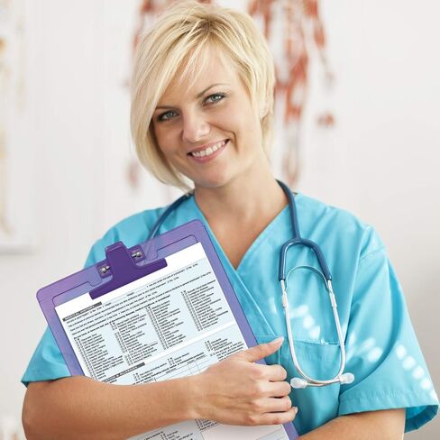 حجم حرف Acrimet Clipboard A4 (13 3/8 بوصة × 9 7/16 بوصة) مشبك معدني ممتاز مع مساطر جانبية (بلاستيك) (لون أرجواني) (6 عبوات) in Saudi Arabia