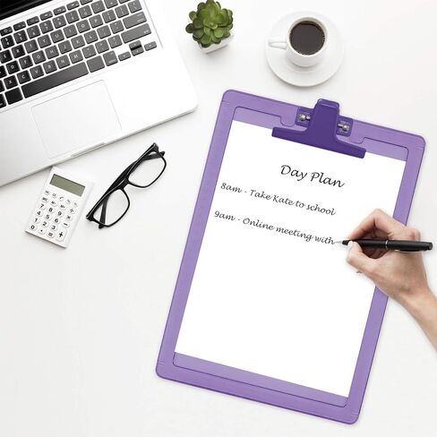 حجم حرف Acrimet Clipboard A4 (13 3/8 بوصة × 9 7/16 بوصة) مشبك معدني ممتاز مع مساطر جانبية (بلاستيك) (لون أرجواني) (6 عبوات) in Saudi Arabia