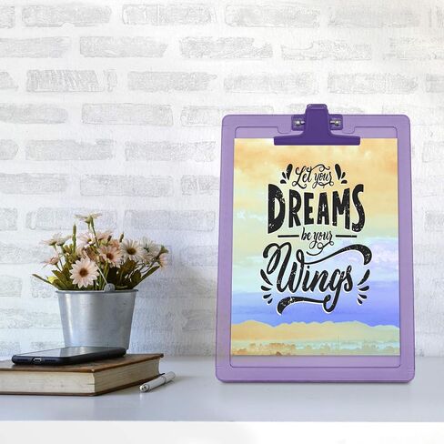 حجم حرف Acrimet Clipboard A4 (13 3/8 بوصة × 9 7/16 بوصة) مشبك معدني ممتاز مع مساطر جانبية (بلاستيك) (لون أرجواني) (6 عبوات) in Saudi Arabia