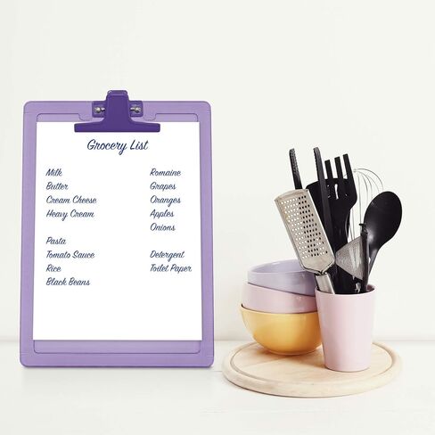 حجم حرف Acrimet Clipboard A4 (13 3/8 بوصة × 9 7/16 بوصة) مشبك معدني ممتاز مع مساطر جانبية (بلاستيك) (لون أرجواني) (6 عبوات) in Saudi Arabia
