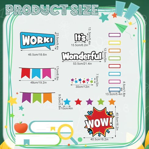 thyle 94 جهاز كمبيوتر شخصى نجاح باهر العمل لوحة الإعلانات مجموعة الفصول الدراسية لوحة الإعلانات الديكور الرايات نجمة القواطع اسم العلامات مساعد المعلم ديكور السبورة للطلاب المعلمين العودة إلى المدرسة الفصول الدراسية جدار ديكور in Kuwait