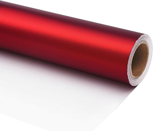 Ulmasinn Red Matte Metallic Wrapping Paper, Solid Color Gift Wrapping Paper for Weddings, Valentine's Day, Birthdays, Christmas, Baby Shower, DIY Bouquets - 17 inches X 32.8 feet in Kuwait