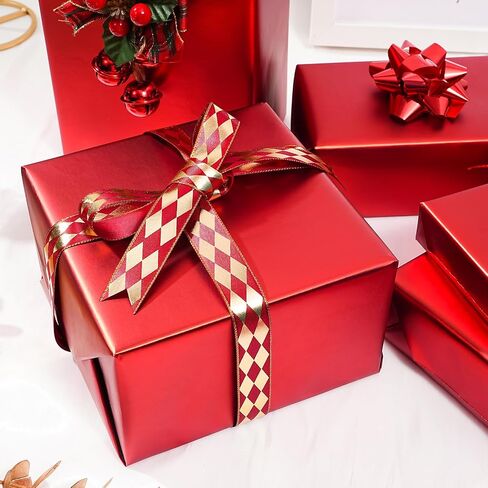 Ulmasinn Red Matte Metallic Wrapping Paper, Solid Color Gift Wrapping Paper for Weddings, Valentine's Day, Birthdays, Christmas, Baby Shower, DIY Bouquets - 17 inches X 32.8 feet in Kuwait