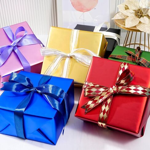 Ulmasinn Red Matte Metallic Wrapping Paper, Solid Color Gift Wrapping Paper for Weddings, Valentine's Day, Birthdays, Christmas, Baby Shower, DIY Bouquets - 17 inches X 32.8 feet in Kuwait