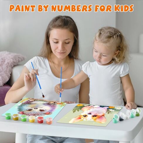 QEUOYSS 4 طلاء بالأرقام للأطفال الذين تتراوح أعمارهم بين 8-12 مجموعة طلاء DIY للفتيات والأولاد والبالغين المبتدئين الحرف اليدوية للفتيات الذين تتراوح أعمارهم بين 4-8 مجموعات طلاء زيتي أكريليك حسب الأرقام مثالية لديكور الهدايا 8 × 8 بوصة (4 عبوات حلم) in Saudi Arabia