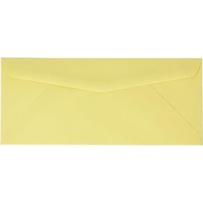 LUXPaper #10 Commercial Flap Business Envelopes | 4 1/8" x 9 1/2" | Pastel Canary Yellow | 60lb. Text | 50 Qty