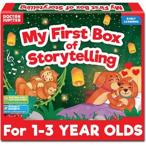 Doctor Jupiter Storytelling Set for Girls | Gift for 1-3 Year Old Girls | Includes 3 Board Books & 10 Animal Masks |Great for Christmas or Birthdays|Learning & Educational Toy for Ages 1-2-3