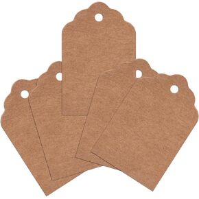 1000ct Kraft Paper Price Tags | Jewelry Tags for Pricing | Sale Tags for Retail, Clothing, Boutique, Gift, Yard Sale | Craft Thick Brown Tags with Hole for String, Twine, Tagging Gun, 1.94" x 1.29"