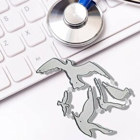 Silver Seagull Bird Die Cuts for Card Making,Craft Template Frame,Paper Cards Cutting Dies Cut,Stencils for DIY Embossing Card Making Book Tag Decorative Dies Scrapbooking Die-Cuts Embossing Stamping