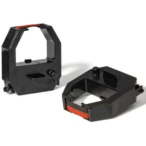 Volcora 2 Pack Time Clock Ink Ribbon for Time Clock, Replacement Ribbon for Volcora Time Clock Small Business, Black and Red Ink