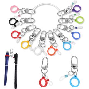 10 PCS Pen Clips, Silicone Pen Holder with Lobster Clasp, Pen Holder for Lanyard, Clip on Pens, Pen Converter, Retractable Pen Holder for Nurses, Badge Reel Accessories (Pen not Included)