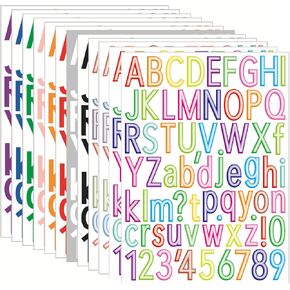 1.5 Inch Letter and Number Stickers 14 Sheets Vinyl Letter Stickers 966 Pcs Alphabet Letter Stickers Self Adhesive Waterproof Alphabet Vinyl Stickers for Bulletin Board Classroom Mailbox DIY Decor