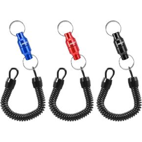 LIXADA Magnetic Net Release Holder Fishing Zinger Retractors Fly Fishing Net Keeper Magnet Clip Landing Net Connector with Coil Carabiner Clip Magnetic Net Release