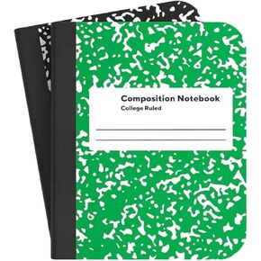 1InTheOffice Mini Composition Notebooks, 3 1/4in x 4 1/2in, Marble, College Ruled Notebook Paper, 80 Sheets, Assorted Colors, 2 Pack