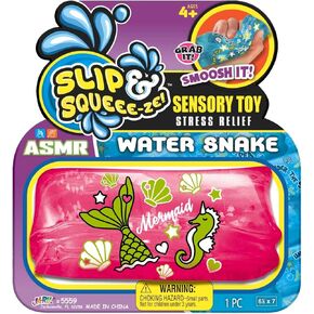 JA-RU Magic Glitter Water Snake Fidget Toy 5" (1 Pack for Girl) - Sensory Fidget Stress Toys Slippery Tricky Wiggler Slippery Worm Tube Squishy Party Favor Ball. Girl-5559-1G
