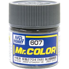 GSI Creos - C607 Semi-Flat JMSDF 2704 Gray (N5) (10ml), Mr. Hobby Mr. Color Acrylic Paint