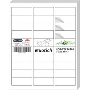 1" X 2-5/8" Address Labels 1500 Labels Sticker Paper for Laser/Ink Jet Printer,30 UP Mailing Labels White Blank Shipping Labels,30 Labels per Sheet (50 Sheets)