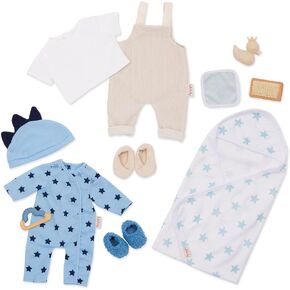 LullaBaby – 13-pc Fashion Set – Baby Doll Clothes – Pajama, Dress & Bath Accessories – Imaginative Play – Toys For Kids Ages 2 & Up – Baby Doll Clothing Set