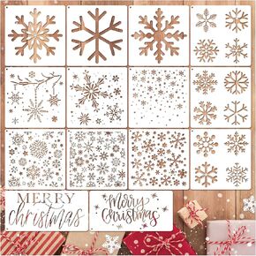 Christmas Stencils for Painting on Wood Reusable Large Nativity Scene Snowflake Stencil Christmas Pine Tree Templates for Wood Sign Home Crafts Window Glass Canvas (Pine Tree)