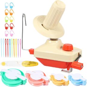 Yarn Ball Winder Set Portable Hand Operated Reusable Low Noise Wool Winder with Positioning Buckle Scissors Manual Wool String Winder Lightweight Wool Winder for Wool Yarn Craft