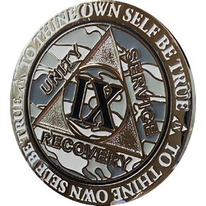 9 Year AA Medallion Reflex Winter Camo Silver Plated Camouflage Color Chip
