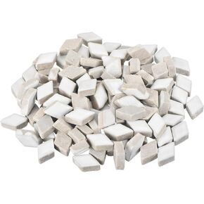 MECCANIXITY 200g Ceramic Mosaic Tiles for Crafts Bulk, Rhombic Black Ceramic Tiles for Mosaic Kits Garden Stepping Stone Cup Mat