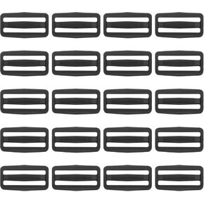 PATIKIL Tri-Glide Slide Buckles, Plastic Webbing Strap Fastener Replacement for Backpack Bag Belt