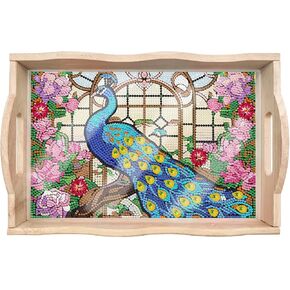 ARTopet DIY Diamond Tray Diamond Art Painting Sunflower Creative Design Handmade Wooden Tray Mosaic Making Kits by Number Kits Diamond Art for Coffee Living Room Home Organizer